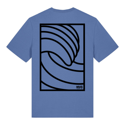 Blauw T-shirt met stijlvol golfdesign - Perfecte combinatie van surf en mode