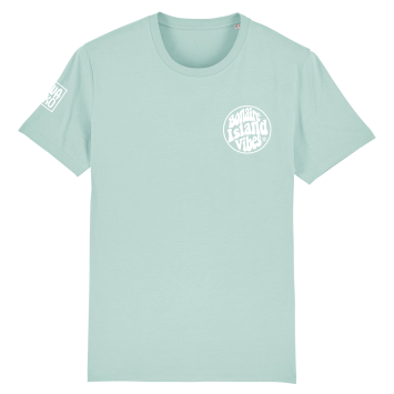 Bonaire Island Vibes logo T-shirt front, blue
