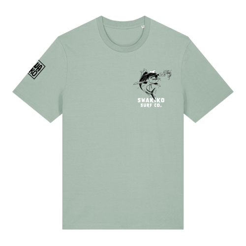 Groen T-shirt met Swakiko borstlogo van een Blue Marlin