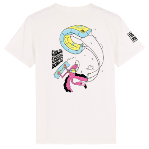 Chogogo Floating Kiteschool, Bonaire T-shirt met Kiting Flamingo