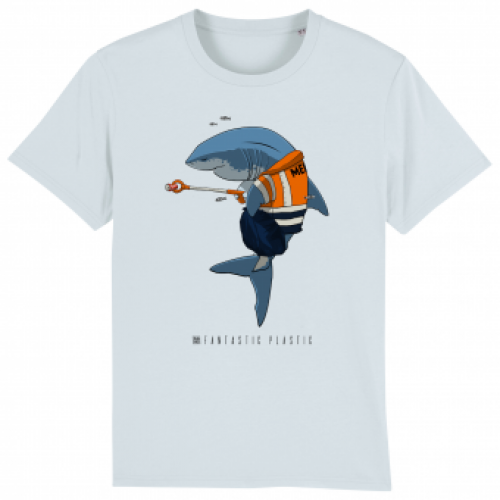 Surf T-shirt men blue, Cleaning Shark