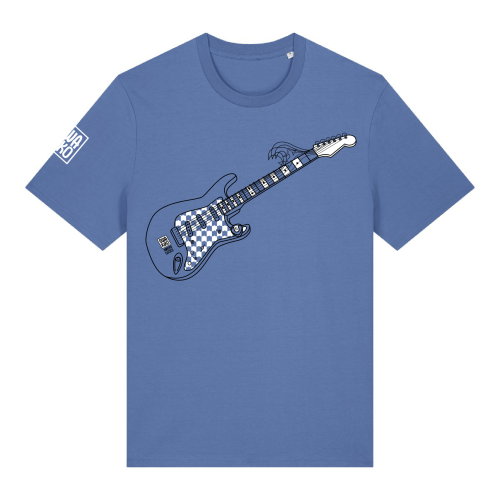 Blauw Surf T-shirt met de Stratocaster gitaar