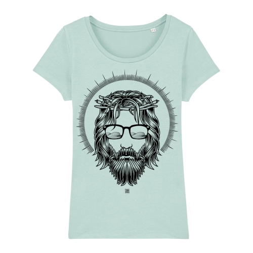 Surf t-shirt women, the son, caribbean bue