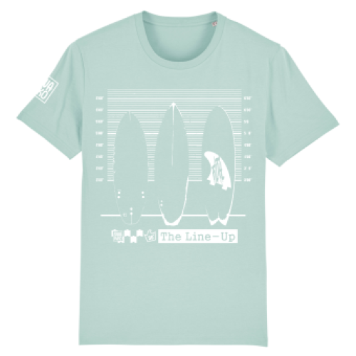 Surf t-shirt men turquoise, The line-up