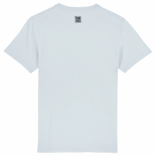 SWAKiKO logo back on blue T-shirt