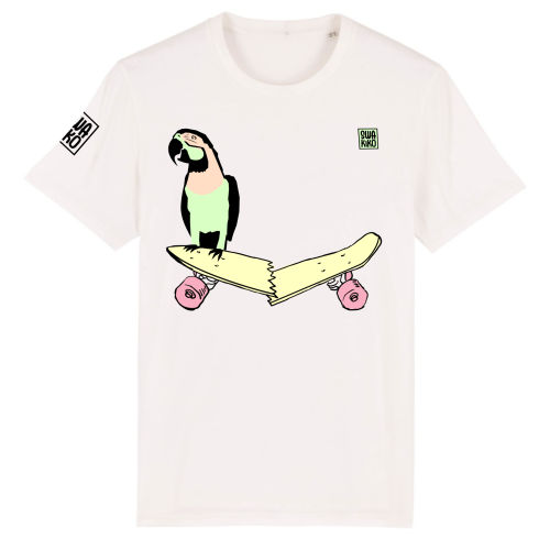Skate T-shirt men, Parrot on skateboard