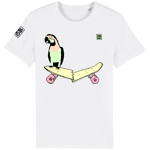 Skate T-shirt men, Parrot on skateboard