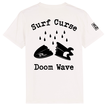Wit Surf Curse T-shirt met artwork van een gebroken surfboard