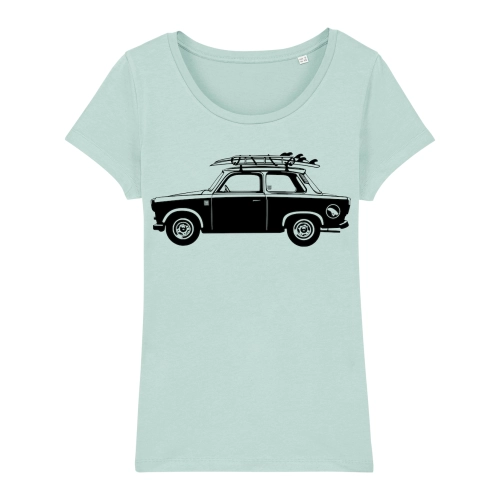 Surf t-shirt women, trabant, caribbean blue