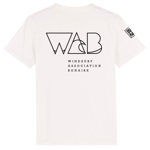 Off white T-shirt van Windsurf Association Bonaire met Swakiko logo op de mouw