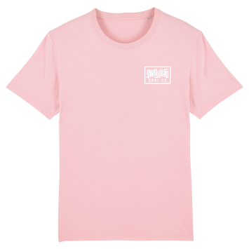 Roze T-shirt met wit Swakiko borst logo