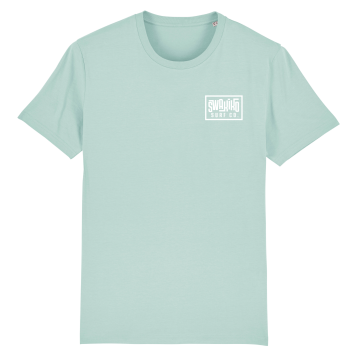 Turquoise T-shirt met wit Swakiko borst logo