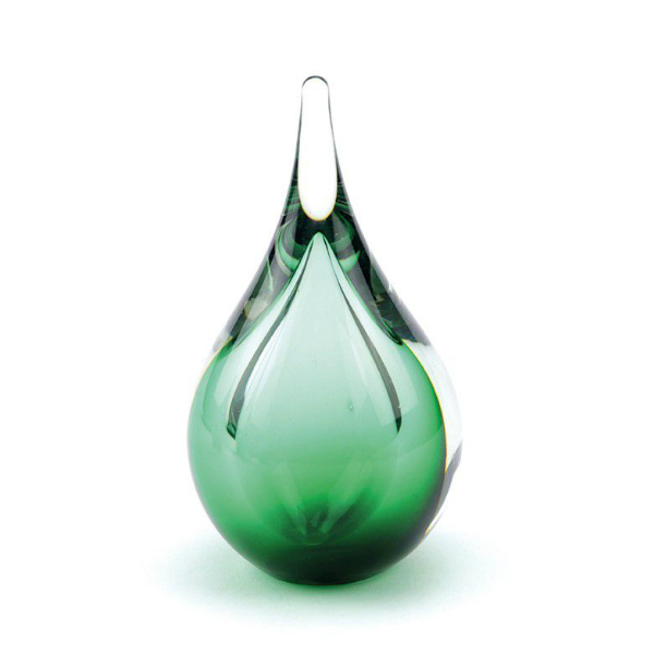 Druppel urn van glas kleur Groen