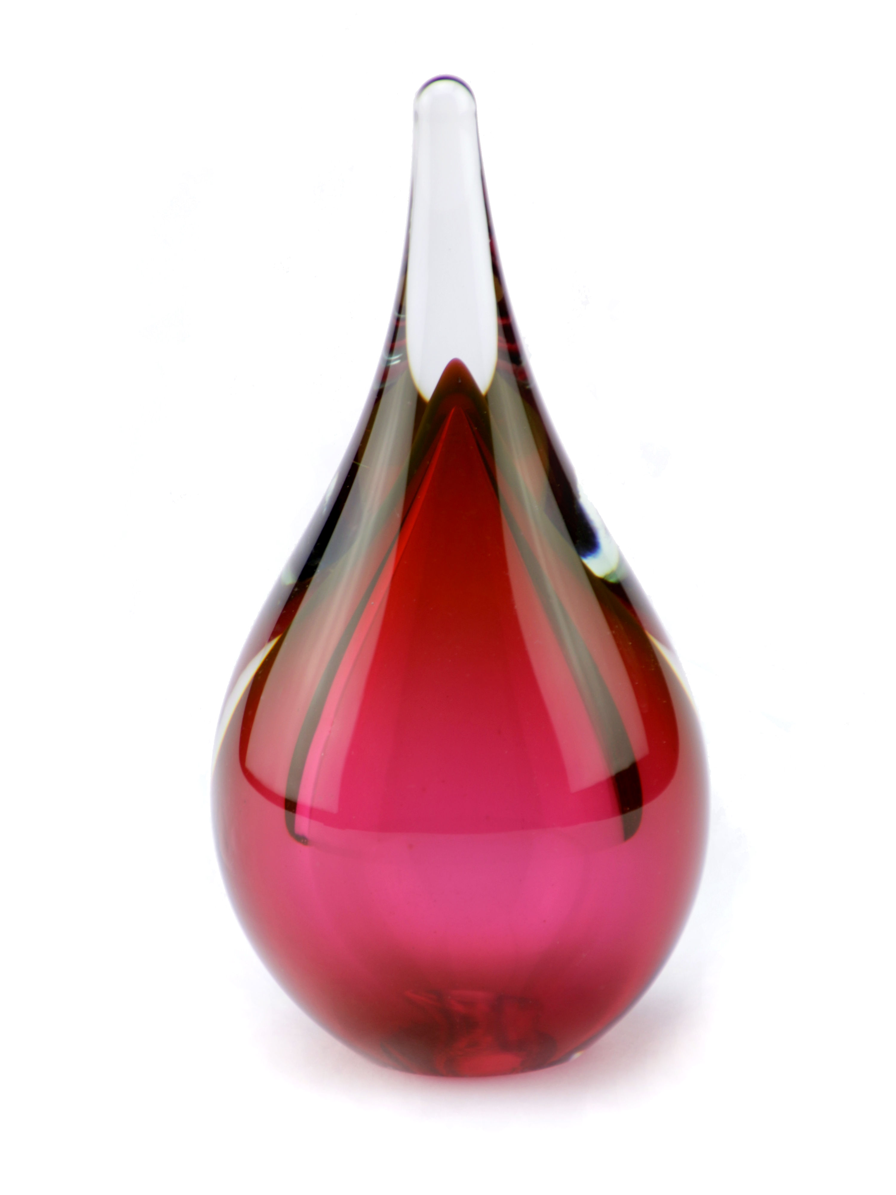 Druppel urn van glas kleur Rosé