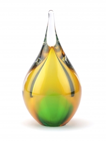 Druppel urn van glas kleur Gold-Green