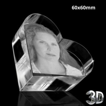 fotoglas Hart 60x60mm met 3D gravure