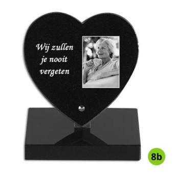 gedenk Hart 15x15cm met laserfoto persoon