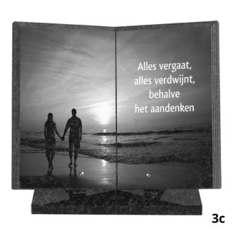 Boek gedenkteken 35x35cm met laserfoto kompleet