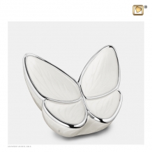 Butterfly urn met parel-witte vleugels M1042