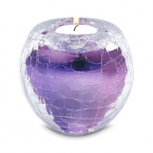 T-light krakele urn van glas: lila