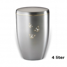 urn van aluminium in zilverkleur met vlinders (4000ml)