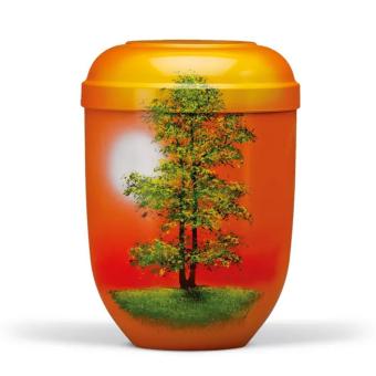 urn met airbrush print Herfstboom