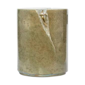 Zuil urn van keramiek met goudkleurig kruis
