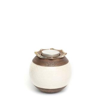 Flora urn + waxine in White-Brown