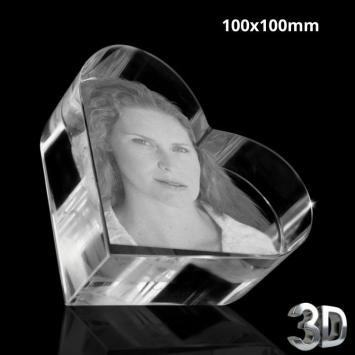 fotoglas Hart 100x100mm met 3D gravure vanaf € 125,-