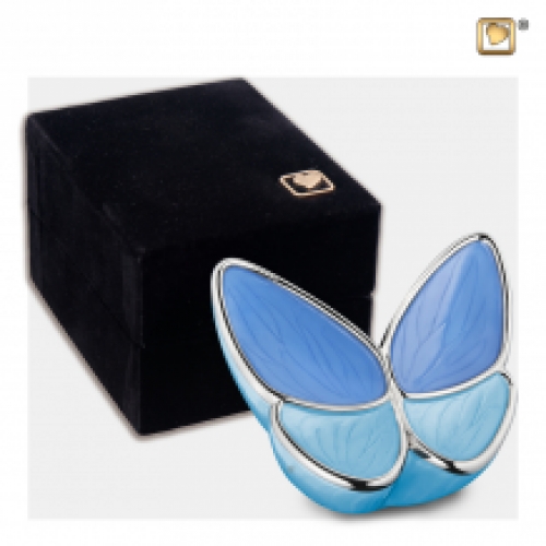Butterfly keepsake met blauwe vleugels K1041