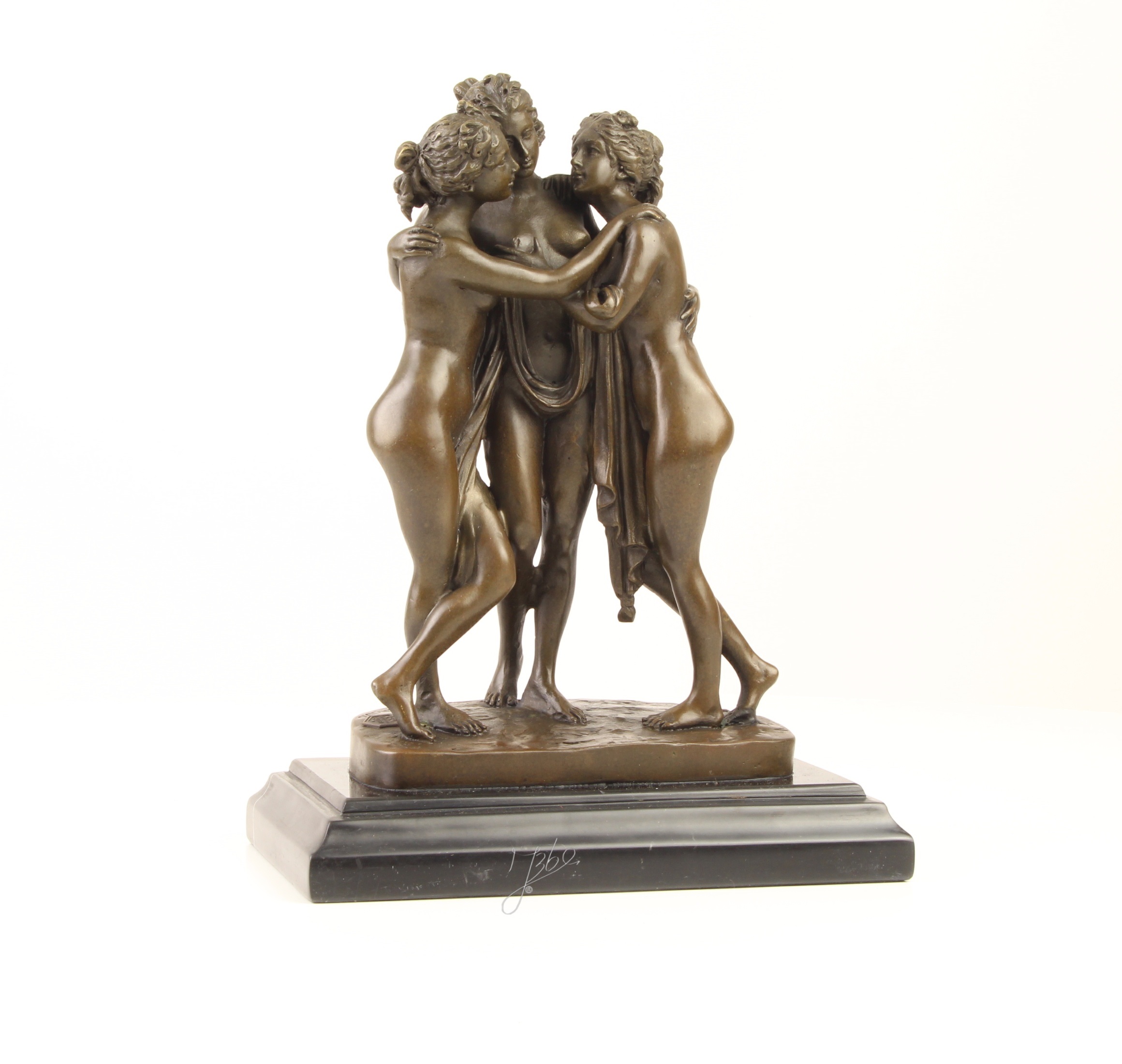 Bronzeskulptur der drei Grazien drei Schwestern