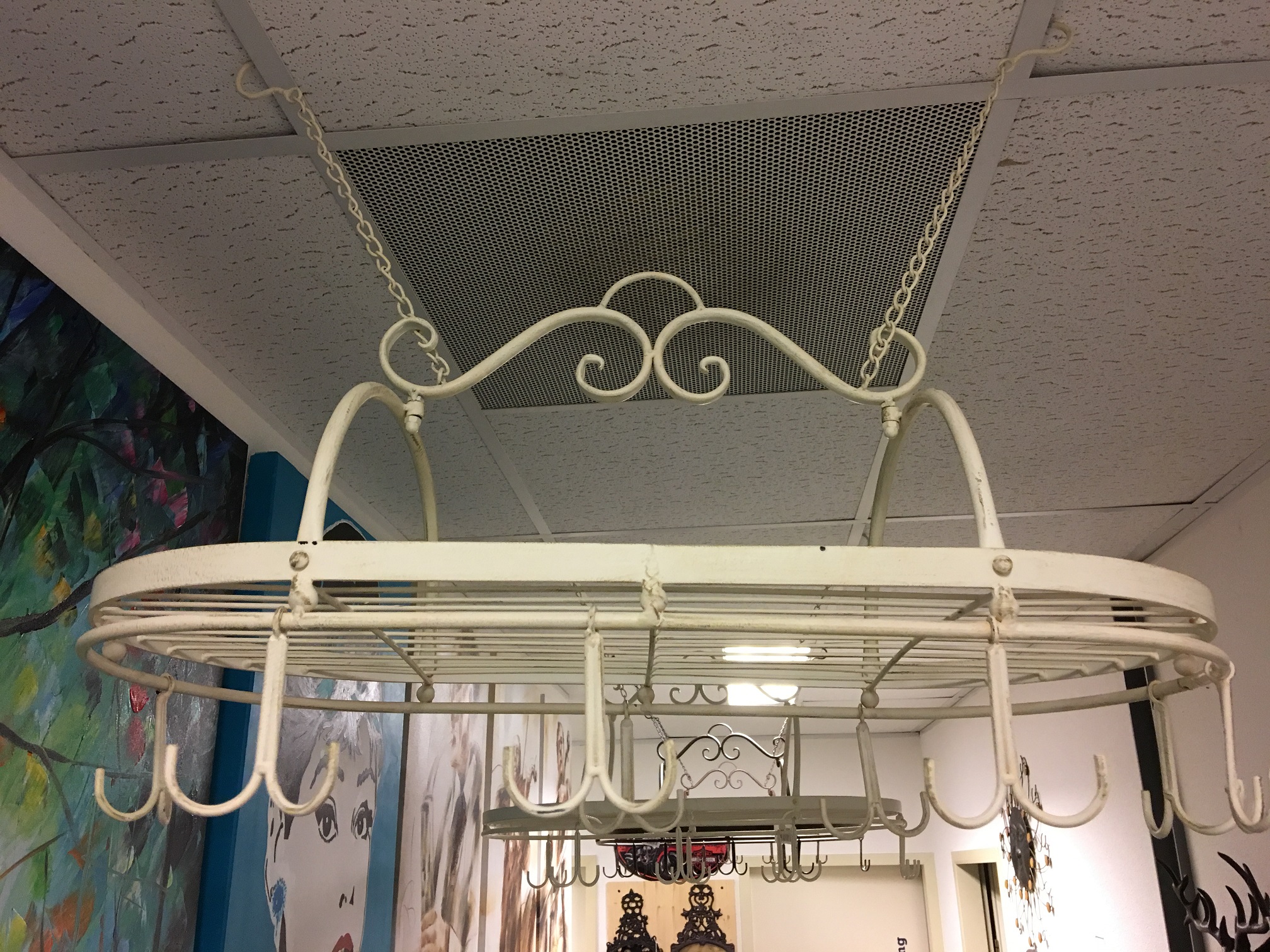 Cup Hanger - Gewürzregal aus Eisen mit 8 Doppelhaken, weiß