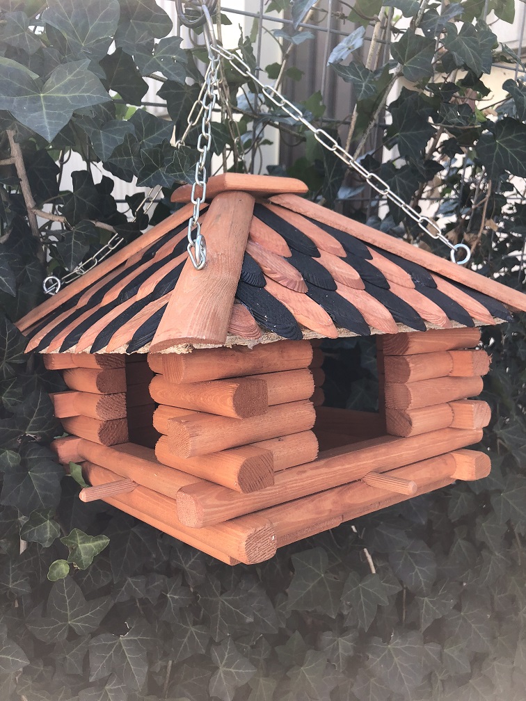 Lux Vogelhaus aus Holz, Vogelfutterhaus zum Aufhängen.