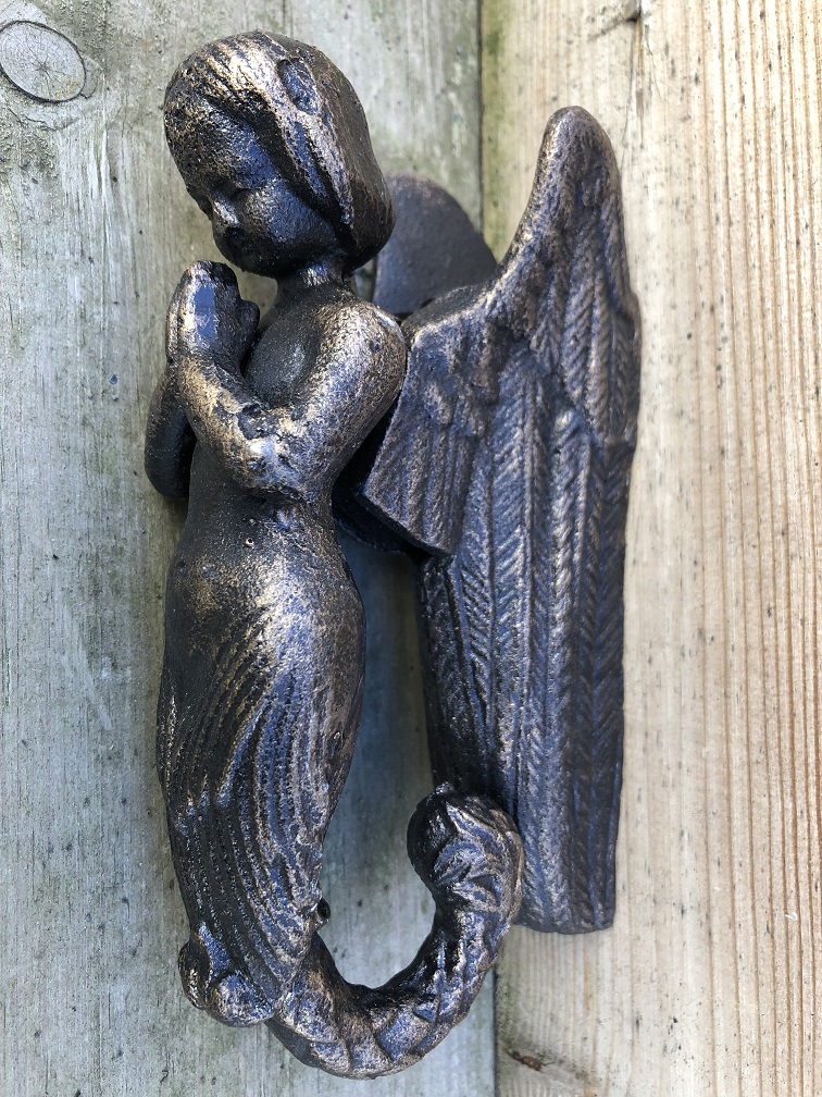 Türklopfer Engel, bronzefarben, Gusseisen