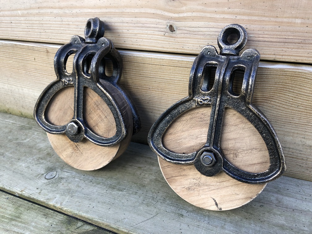 Cast Iron Pully wheel, metalen loopwiel - katrol, hanger, fraai