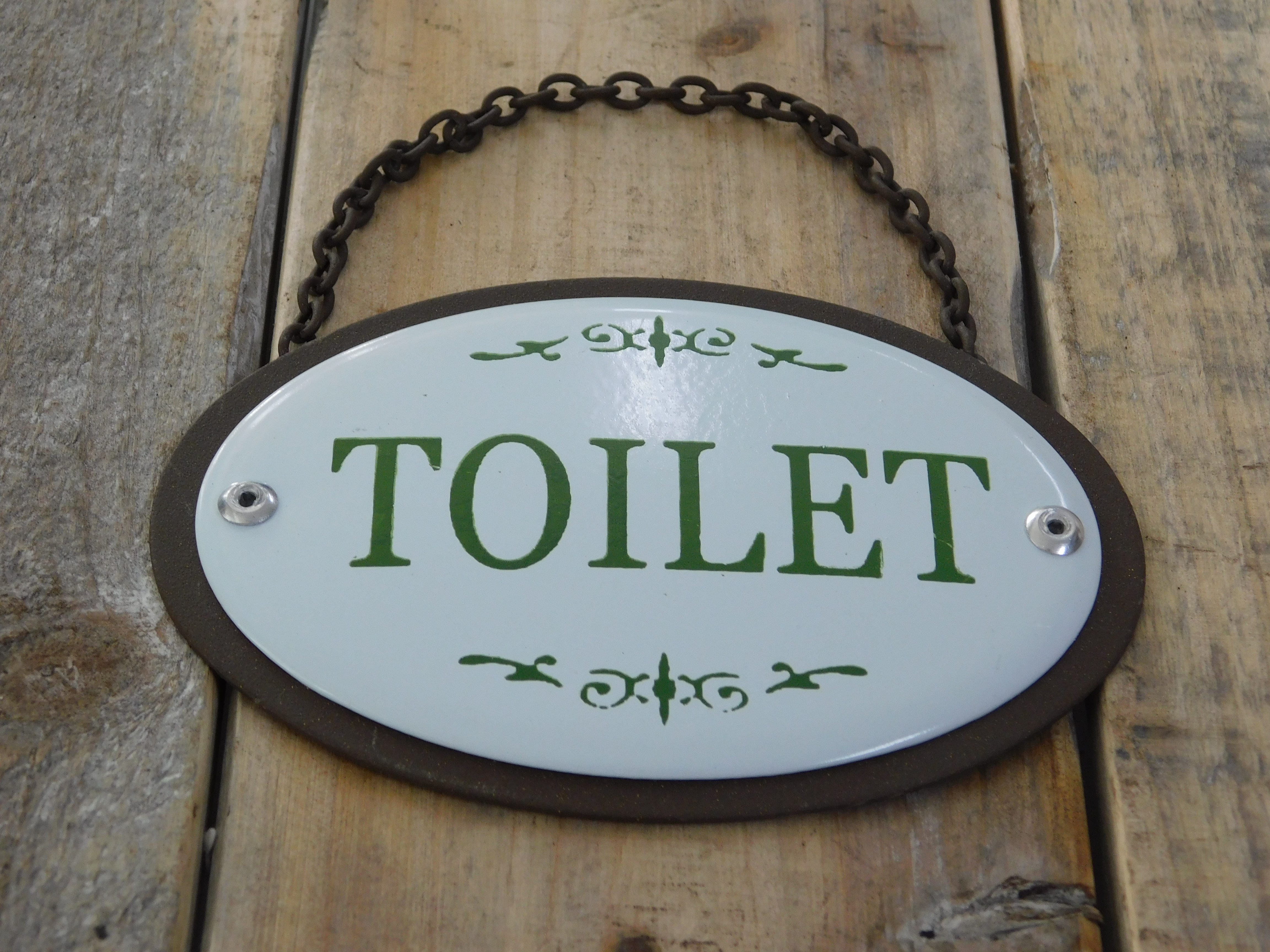 WC-Türschild, Metall und Emaille