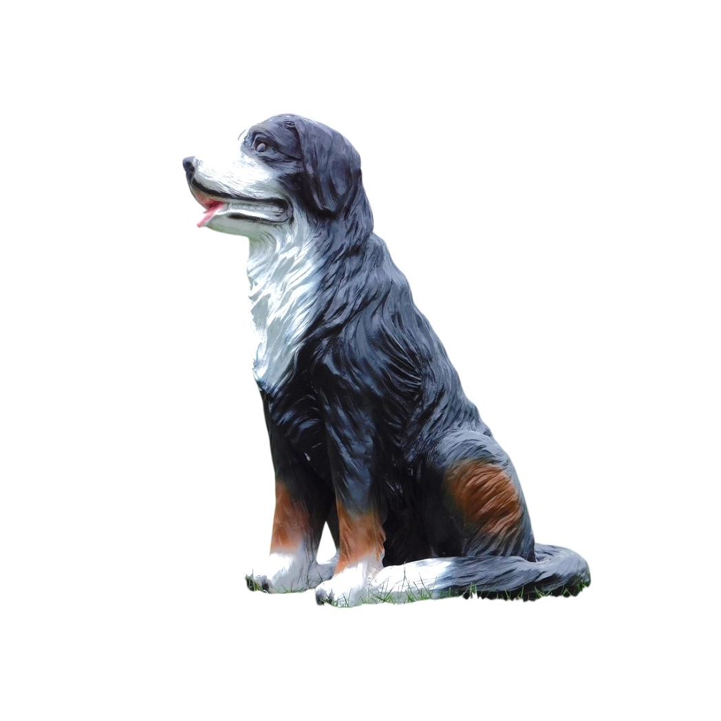 Berner Sennenhund Statue Aus Kunstharz – Realistische Hundefigur Für Garten & Wohnung – 18,5 Cm – Handbemalt & Witterungsbeständig