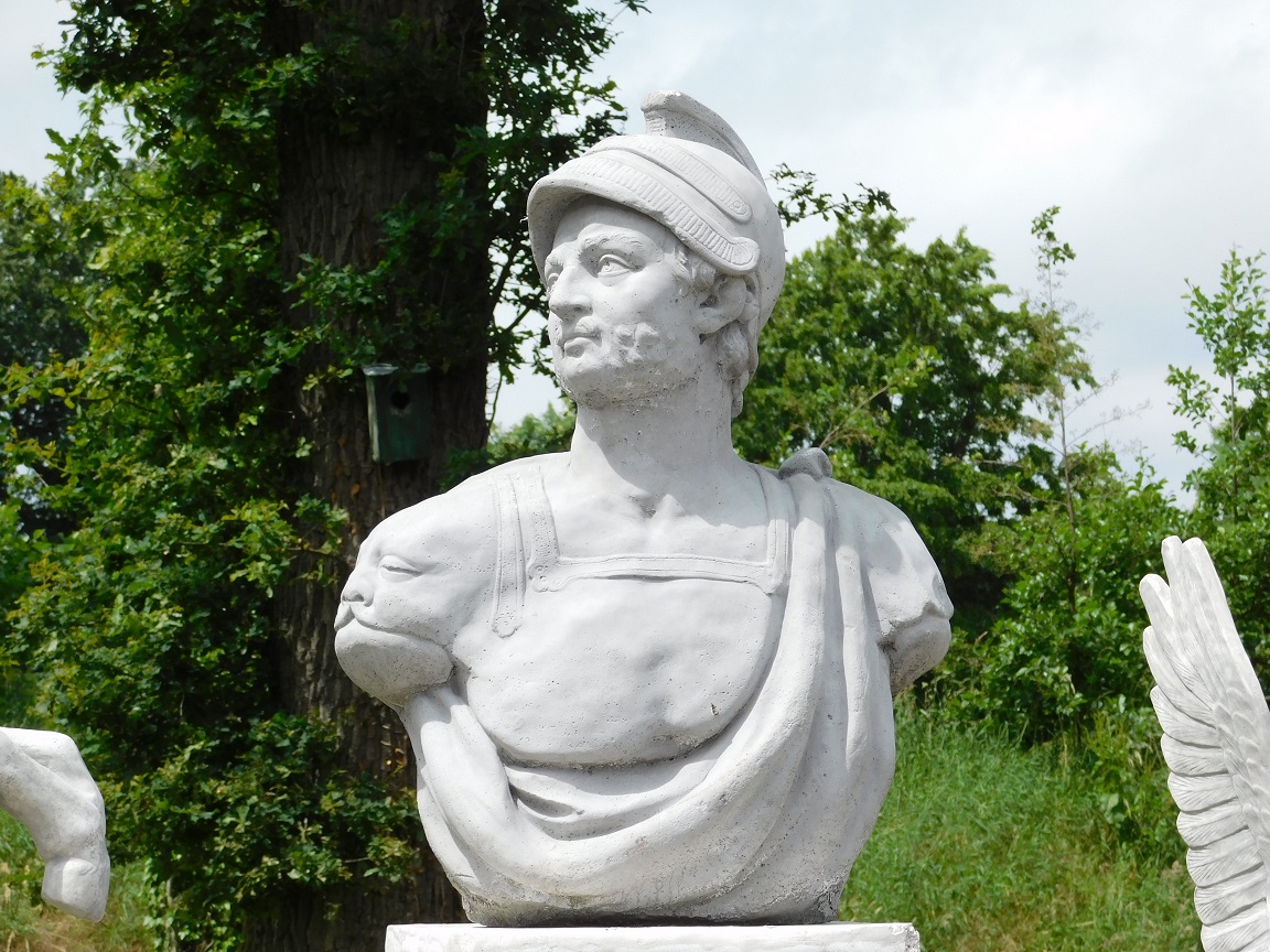 Büste des Ares (Mars) – 85 cm – Römischer Kriegsgott – Vintage-Skulptur