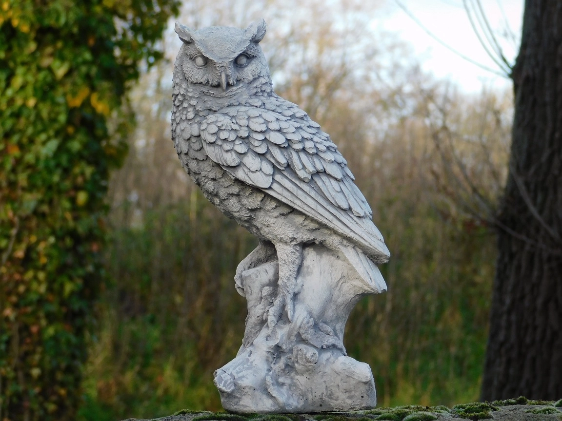 Gartenfigur Engel Statue Grab, Steinfigur H. 37 cm, 31 kg, Frostsicher