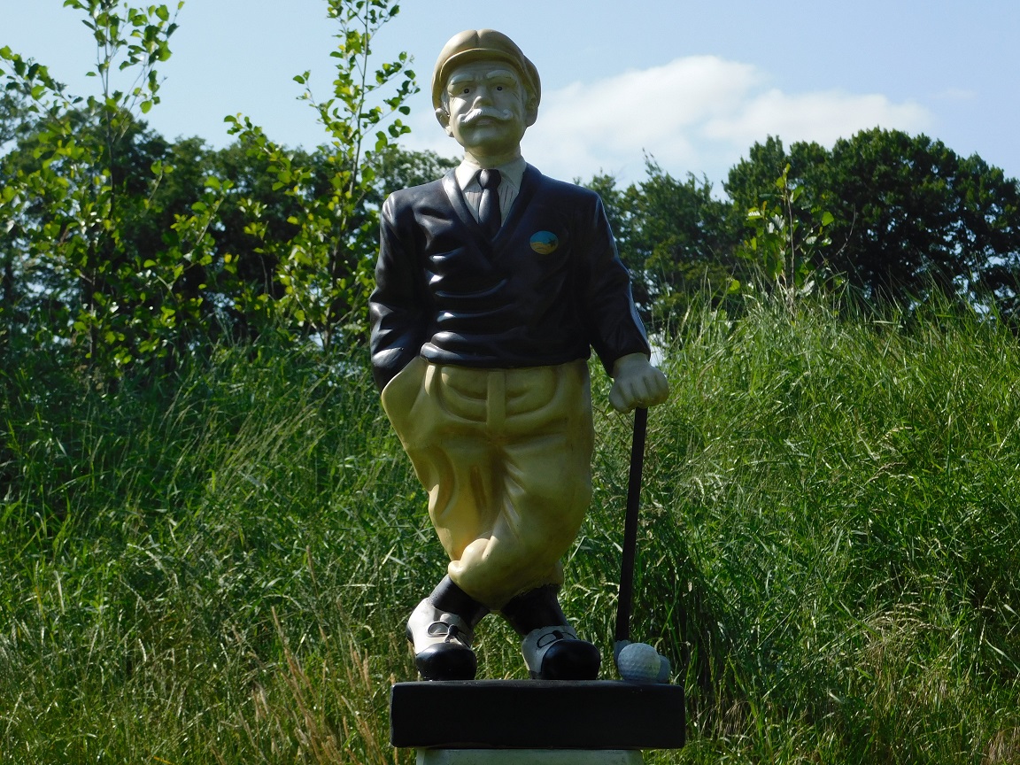 Vintage Statue Golfer - 75 cm - Terracotta - einmalig