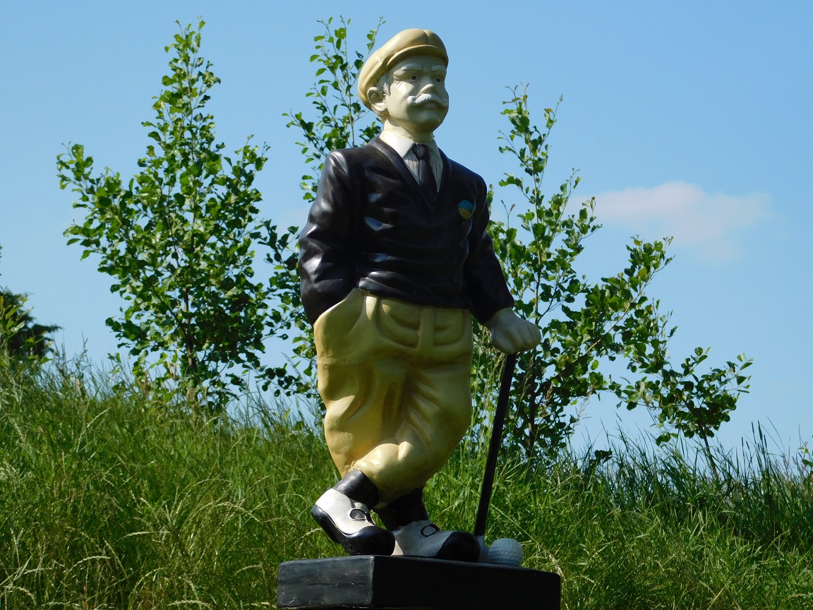 Vintage Statue Golfer - 75 cm - Terracotta - einmalig