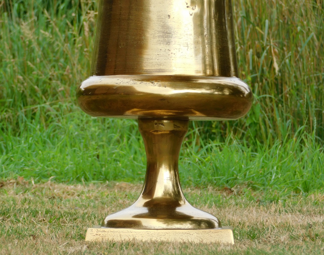 Großer Blumentopf - Vase - Schale - goldfarben - Alu