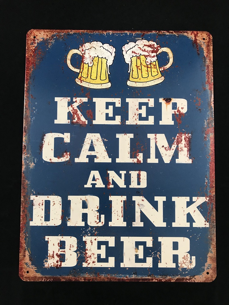 Bord bier, mancave decoratie, 'KEEP CALM AND DRINK BEER'