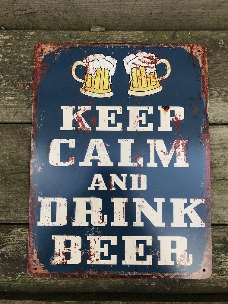Bord bier, mancave decoratie, 'KEEP CALM AND DRINK BEER'
