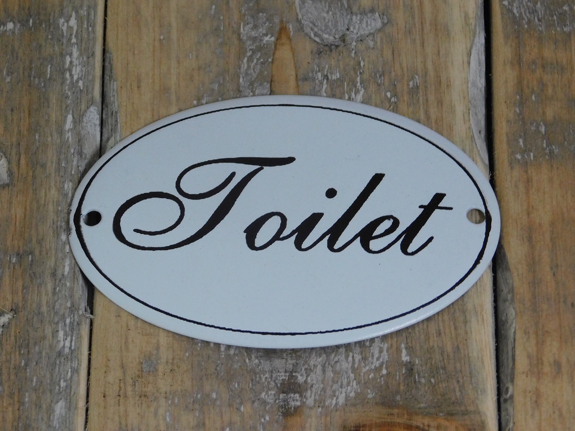 Bordje emaille'Toilet' voor aan de WC-deur