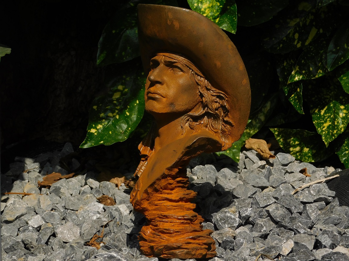 Besondere Statue eines Cowboys, Gusseisen, sehr detailliert!