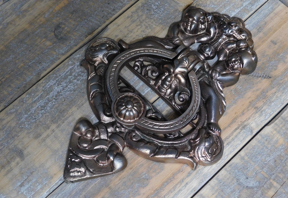 Türklopfer, Engel, Eisen antik, bronzefarben (Kupfer) | H26.0xB18.5 Cm