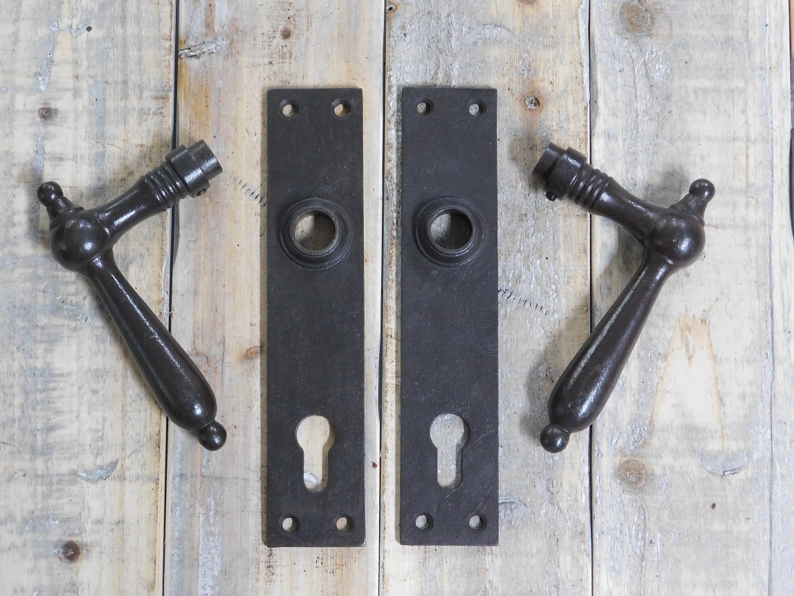 Türbeschlagsatz für Haustür - PZ 92 - Eisen antik - dunkelbraun