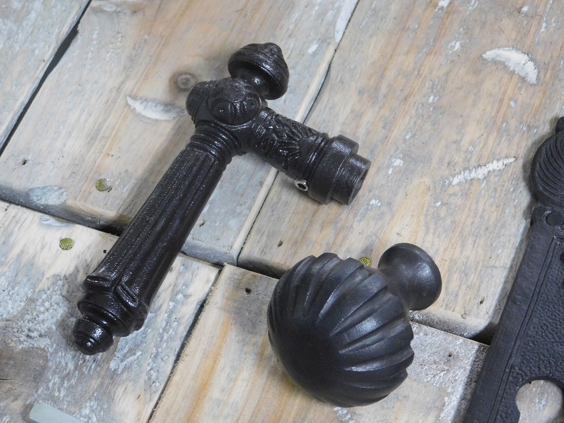 Türbeschlagsatz für die Tür - antikes Eisen (PZ92 - Profilzylinder)