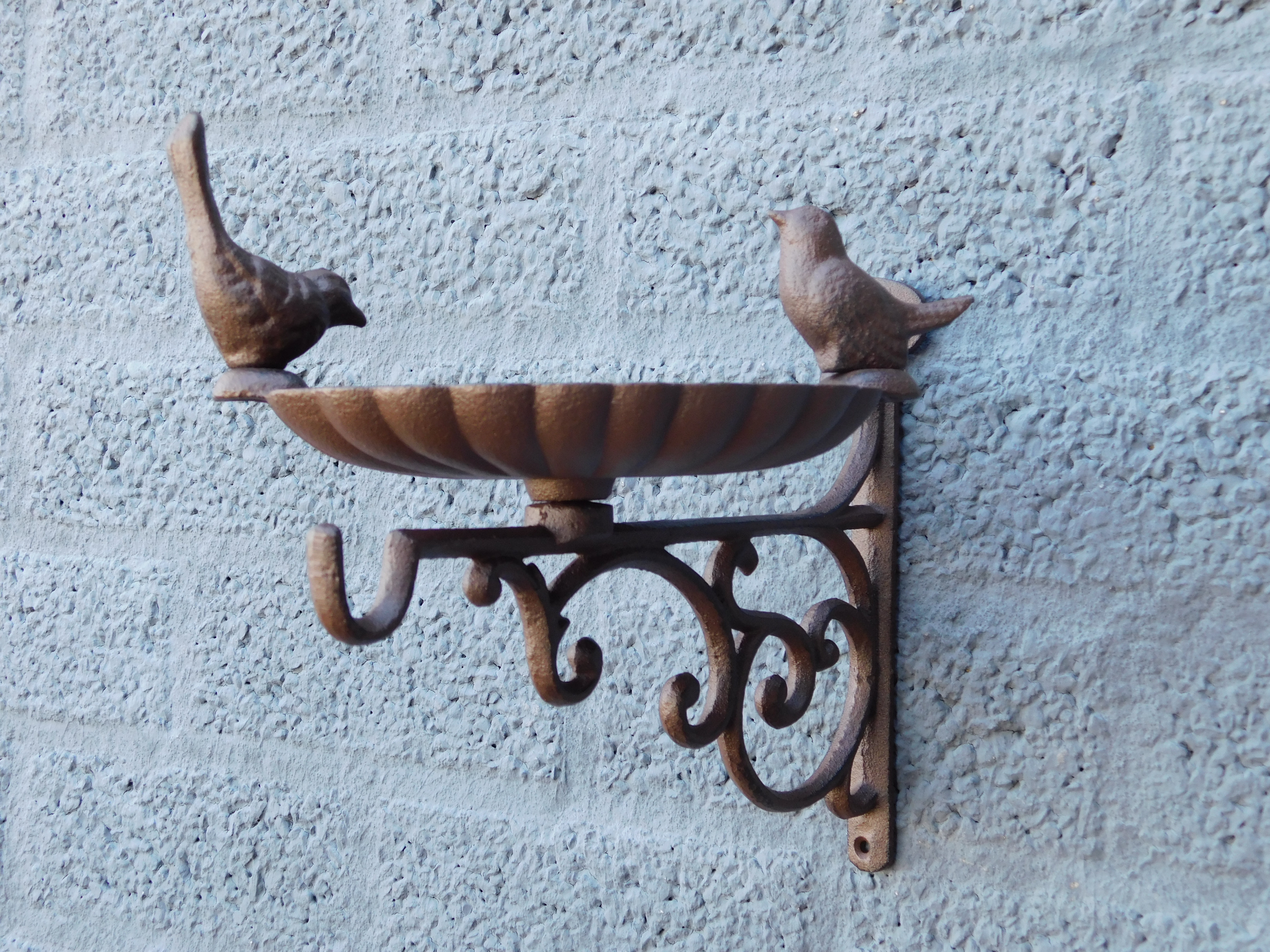 Voederbak - vogel bad voor de muur, gietijzer